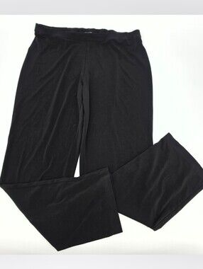 Clara Sun Woo Pull On Slinky Ankle Pant 1X Black Elastic Waist